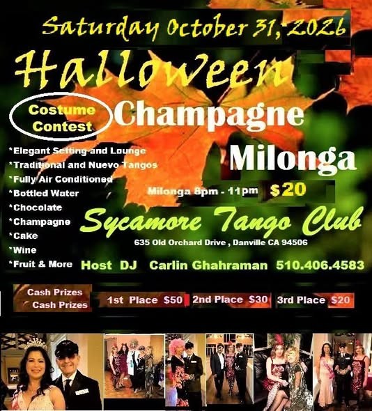 Halloween Champagne Milonga — Sycamore Tango Club poster