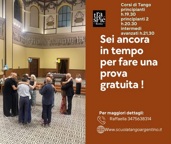 Prova gratuita di tango argentino — Traspie Roma poster