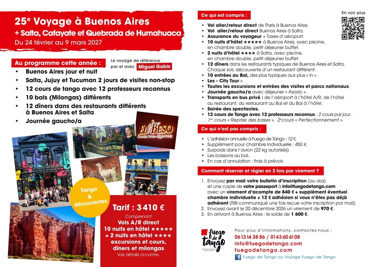 25e Voyage à Buenos Aires + Salta, Cafayate et Quebrada de Humahuaca poster