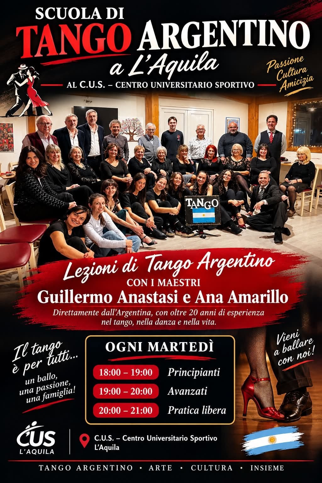 Lezioni di Tango Argentino al C.U.S. L'Aquila poster