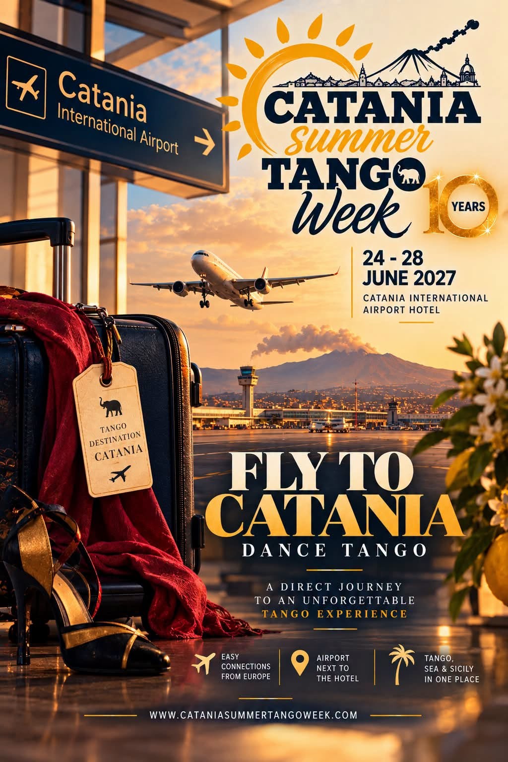 Catania Summer Tango Week 2027 — 10 Years poster