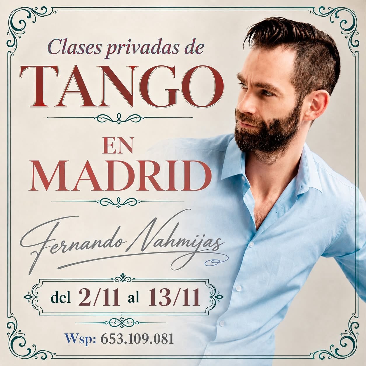 Clases privadas de tango — Fernando Nahmijas (Madrid) poster