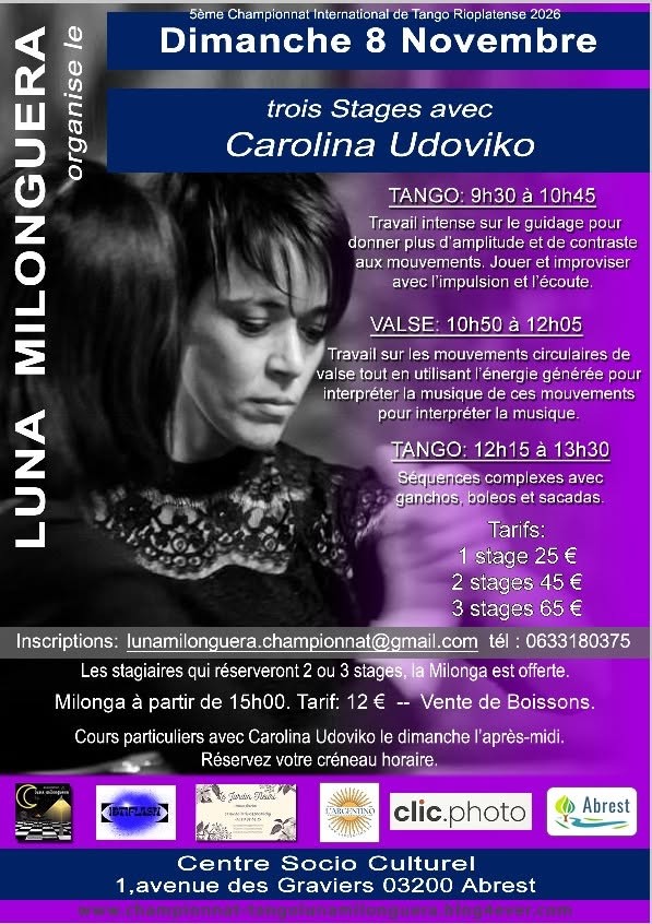 Trois Stages avec Carolina Udoviko — Luna Milonguera poster