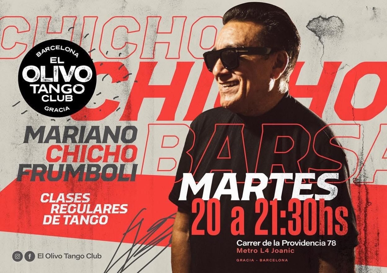 Clases regulares de tango con Chicho Frúmboli — El Olivo Tango Club poster
