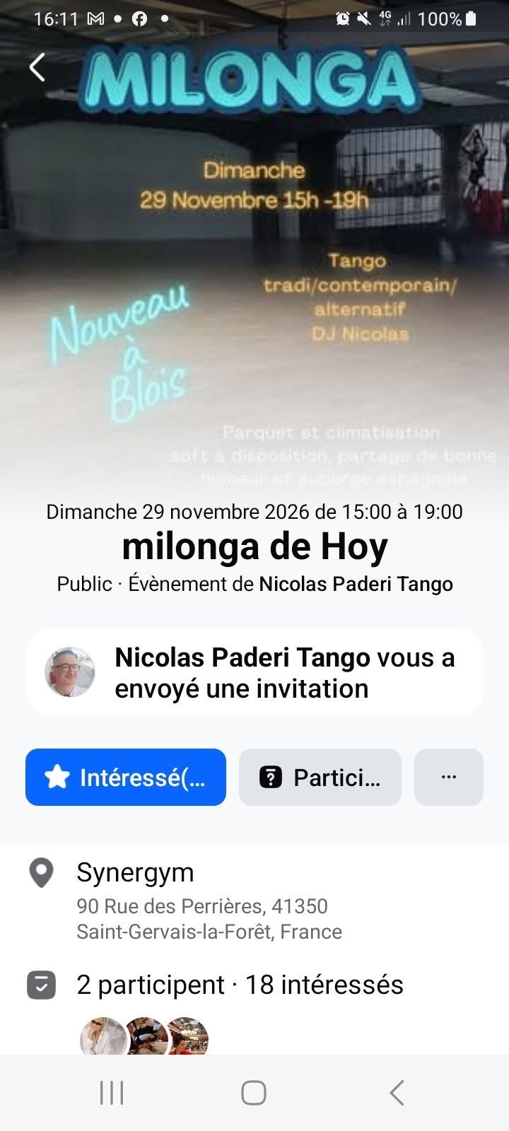 Milonga à Blois — DJ Nicolas poster