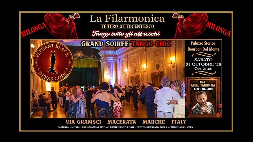 La Filarmonica — Gran Soirée Tango Chic Halloween a Palazzo Bourbon Del Monte poster