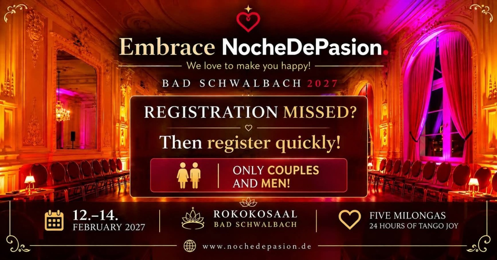 Embrace NocheDePasion 2027 — Bad Schwalbach poster