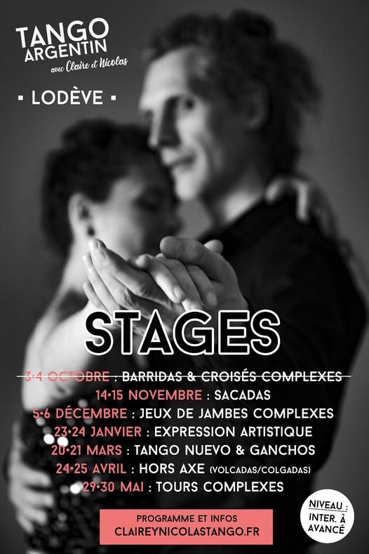 Stage Tango Nuevo (ganchos, soltadas...) — Claire & Nicolas (Lodève) poster