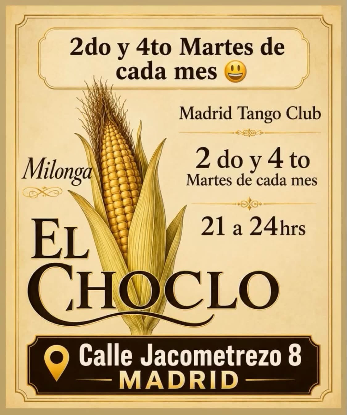 Milonga El Choclo poster