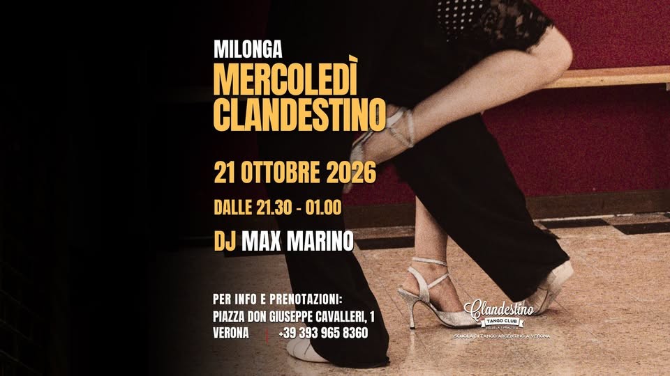 Milonga Clandestino Tango Club Verona poster