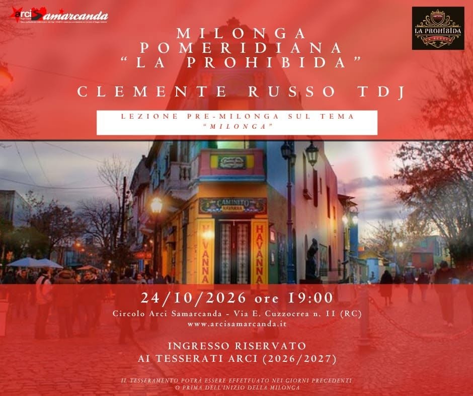 Milonga Pomeridiana La Prohibida poster