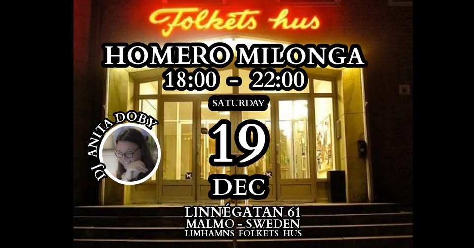 HOMERO MILONGA - 19 DEC - DJ ANITA DOBY poster