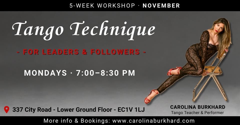 Tango Technique — 5-Week Workshop Series (Carolina Burkhard) poster