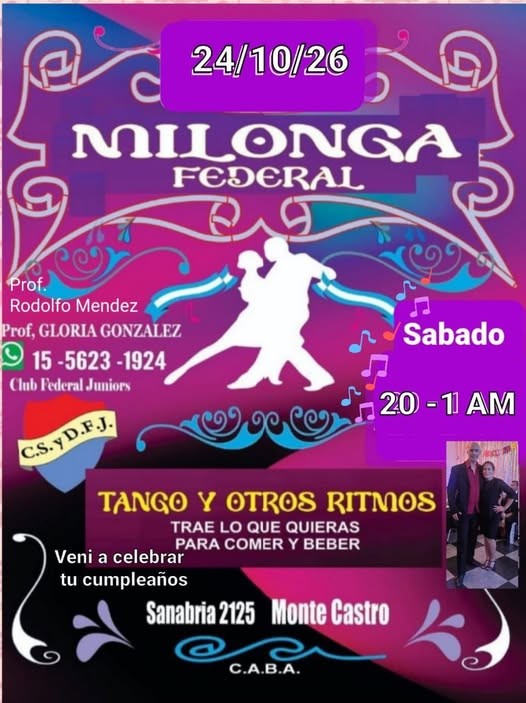 Milonga Federal poster