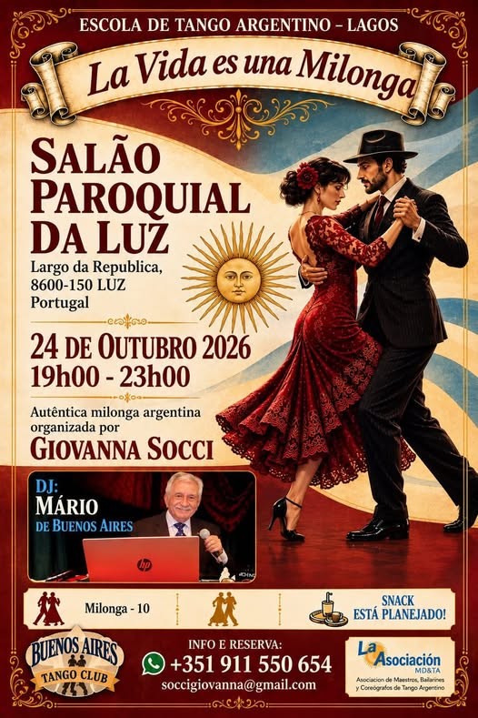 La Vida es una Milonga — Salão Paroquial da Luz poster