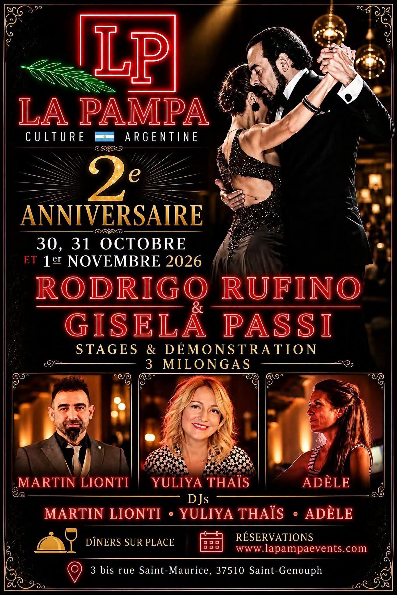 2e Anniversaire La Pampa — Rodrigo Rufino & Gisela Passi poster