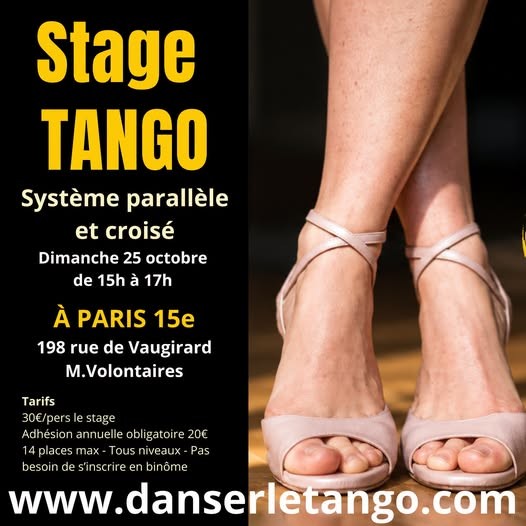 Stage de Tango — Système parallèle et croisé (Paris 15e) poster