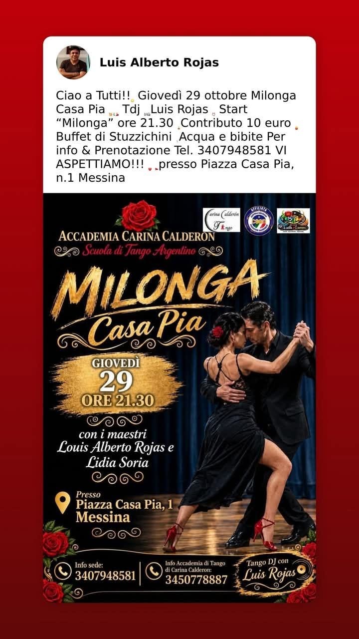 Milonga Casa Pia poster