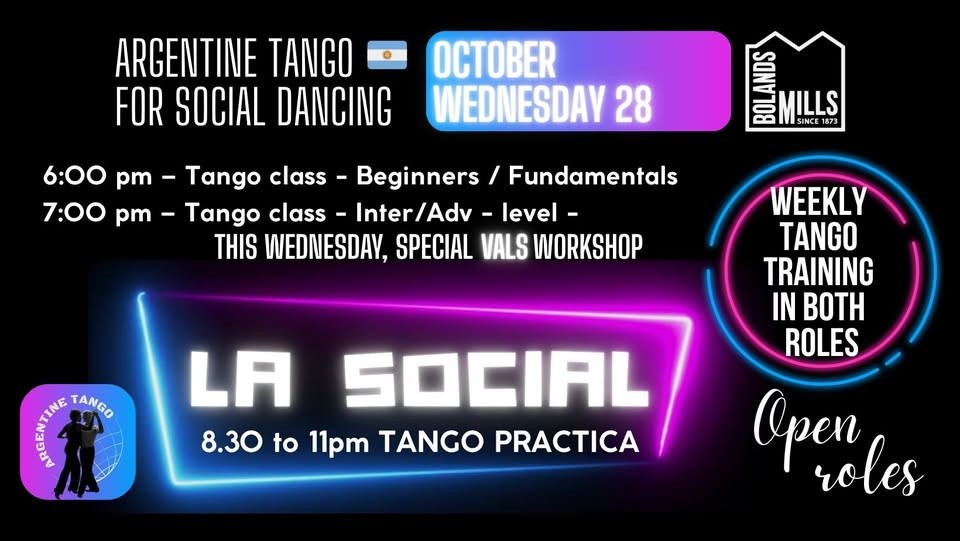 La Social Tango Práctica — Weekly Tango Training poster