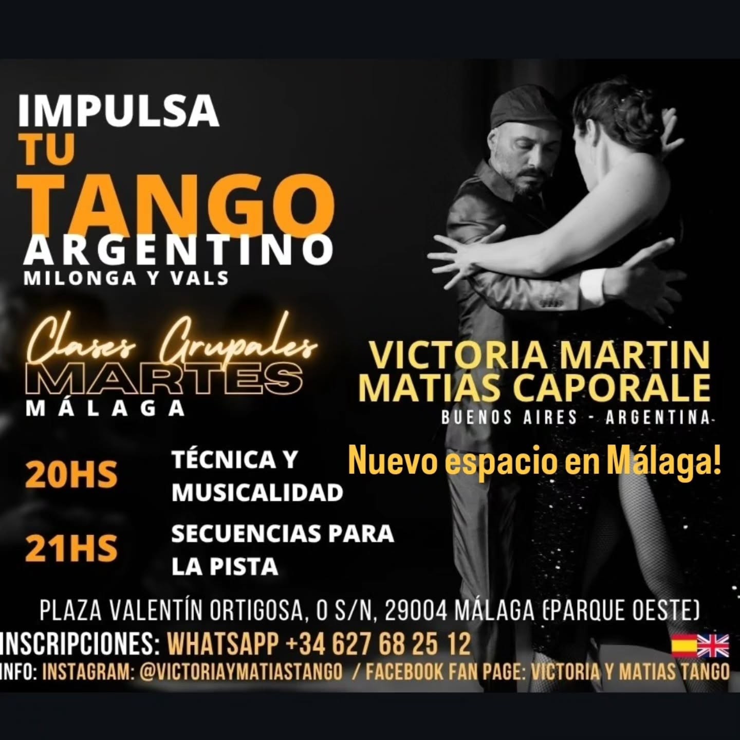 Clases de Tango Intermedios Avanzados — Victoria y Matías poster
