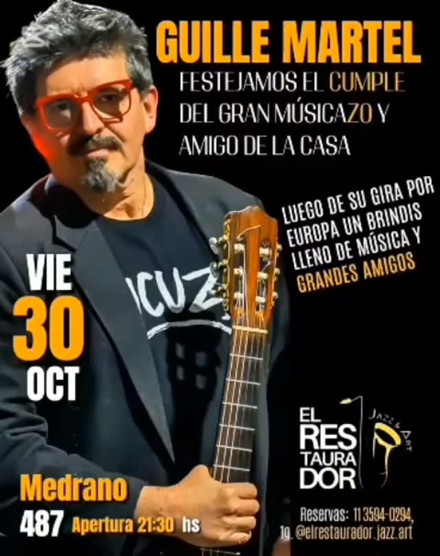 Celebración Especial en El Restaurador — Cumpleaños de Guille Martel poster