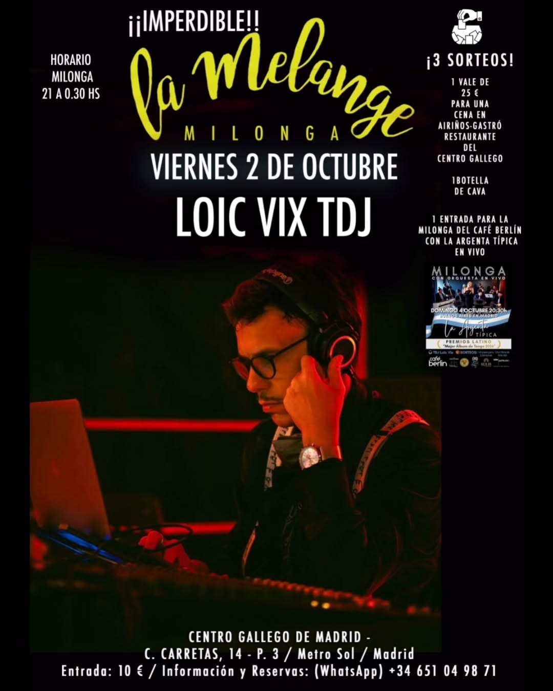 La Melange Milonga — Viernes 2 de octubre poster
