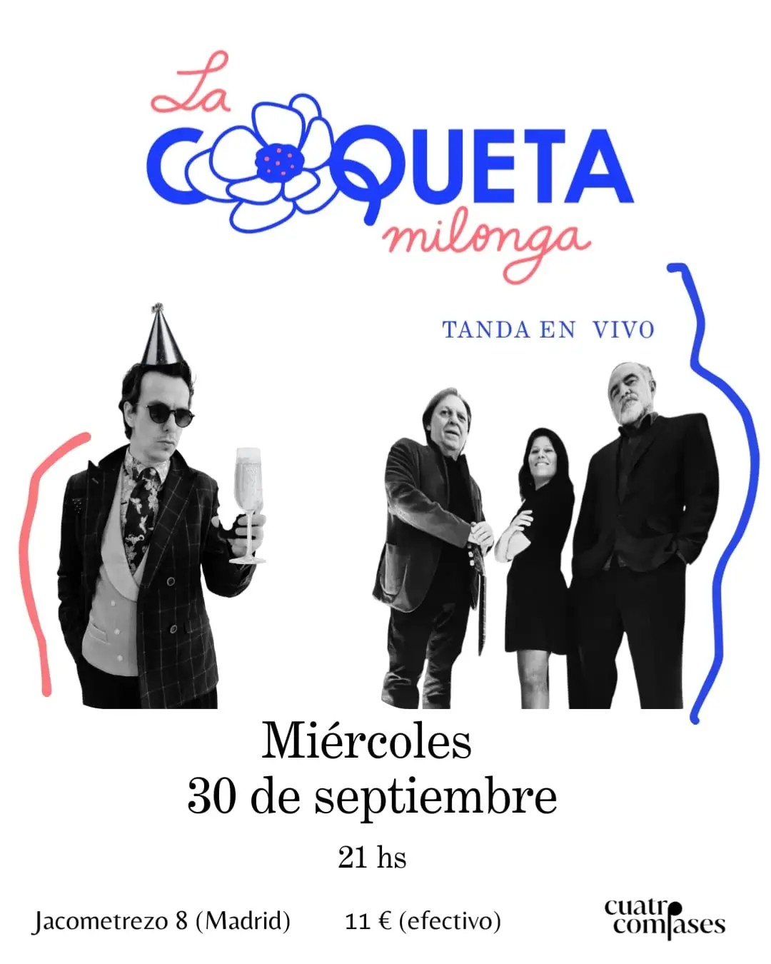 La Milonga Coqueta de Madrid — Miércoles 30 de septiembre (con Tanda en Vivo) poster