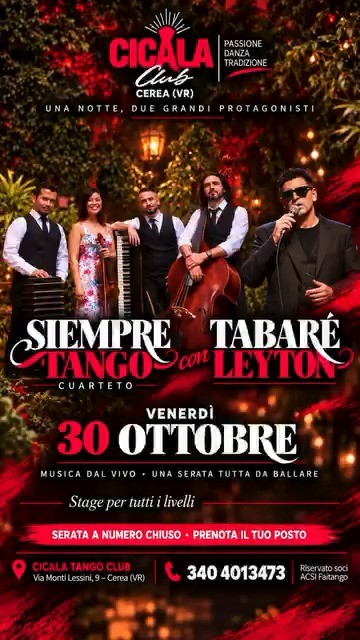 Siempre Tango con Tabaré Leyton — Cicala Tango Club poster