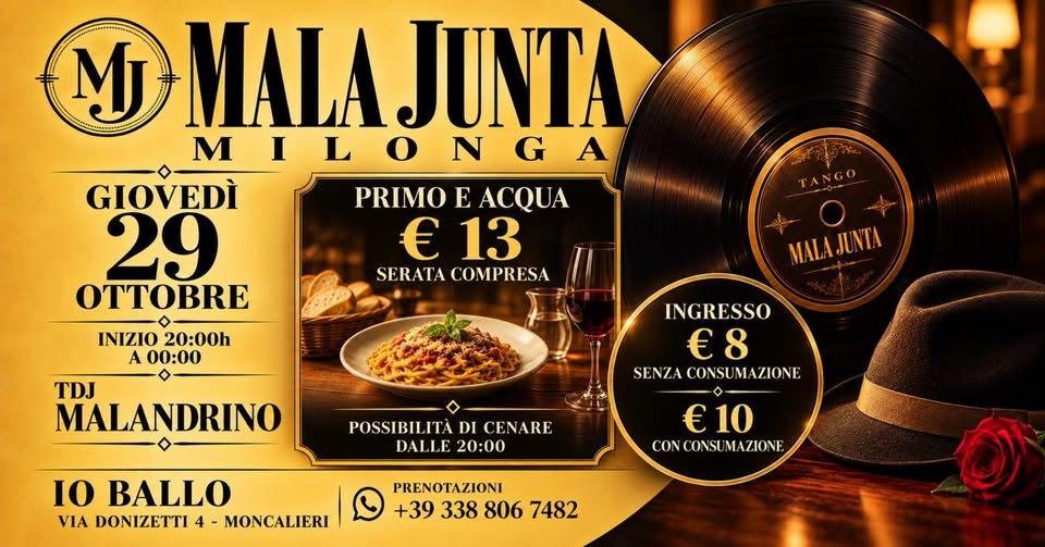 Mala Junta Milonga poster