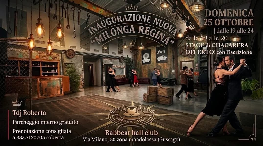 Milonga Regina — Inaugurazione poster