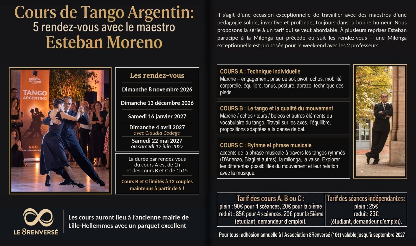 Cours de Tango Argentin — 5 rendez-vous avec Esteban Moreno poster
