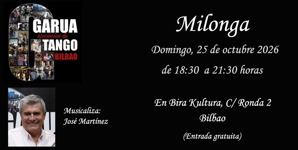 Milonga popular en Bira Kultura — Garua Tango Bilbao poster