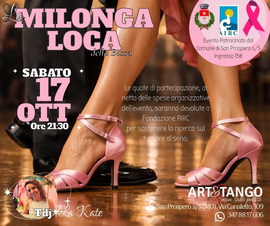 Milonga Loca per AIRC — Ottobre Rosa poster