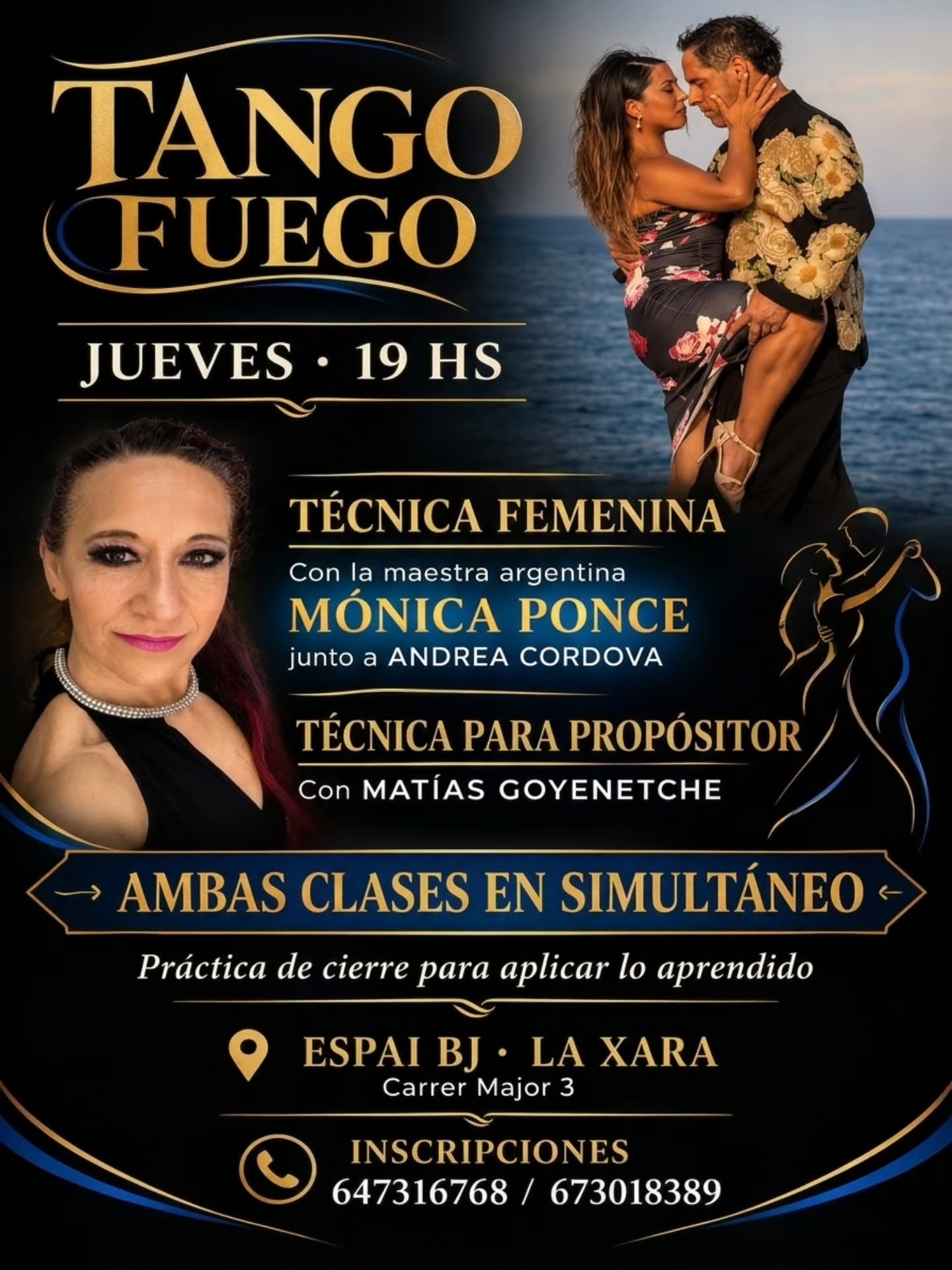 Tango Fuego — Clases de Técnica Femenina y para Propositor poster