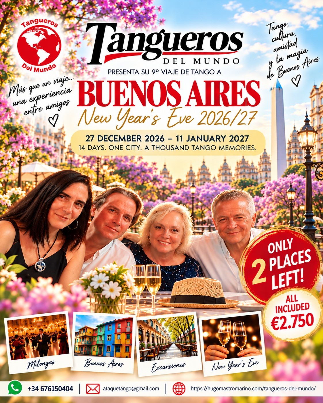 Tangueros del Mundo — Buenos Aires New Year's Eve Tango Trip 2026/27 poster