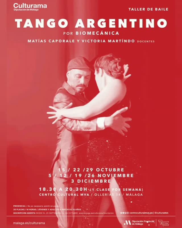 Curso de Tango Argentino por Biomecánica — MVA poster
