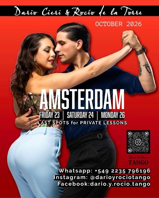 Private Tango Classes in Amsterdam — Dario & Rocio poster
