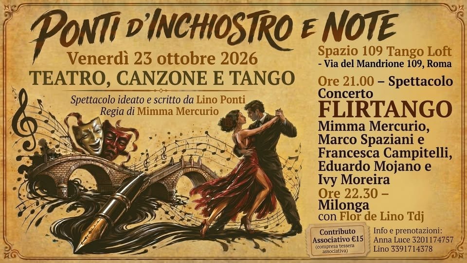 PONTI D'INCHIOSTRO E NOTE — Milonga con Flor de Lino Tdj poster