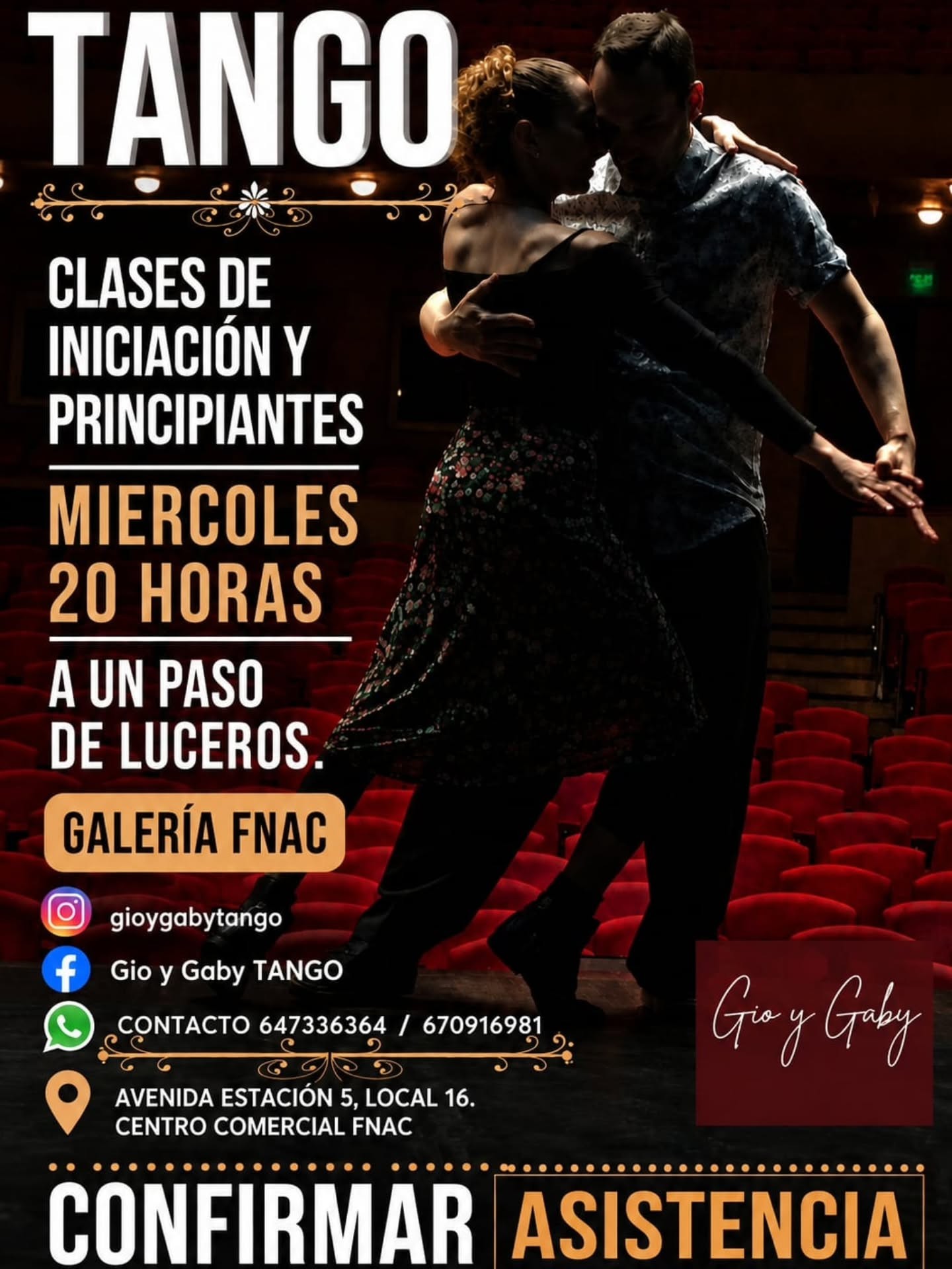 Clases de Tango Iniciación y Principiantes — Gio y Gaby (Alicante) poster