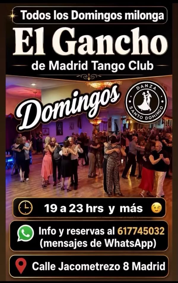 Milonga El Gancho de Madrid poster