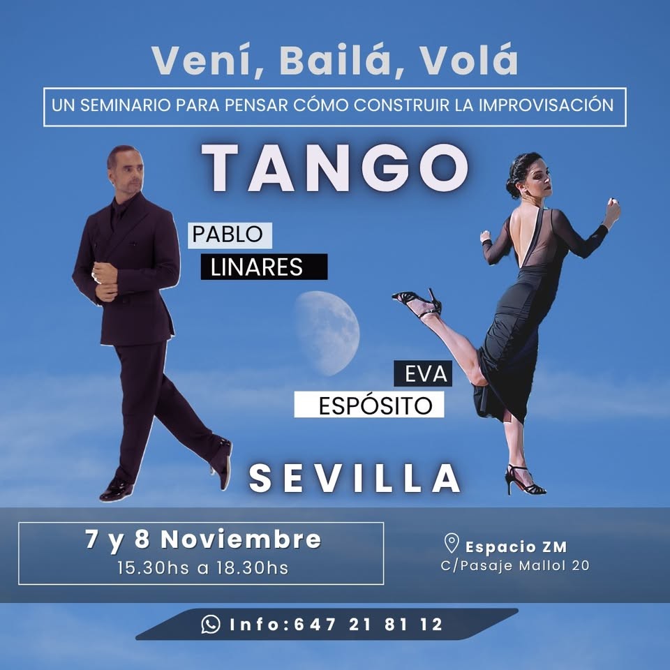 Seminario «¿Cómo construir la improvisación?» — Pablo Linares y Eva Espósito (Sevilla) poster