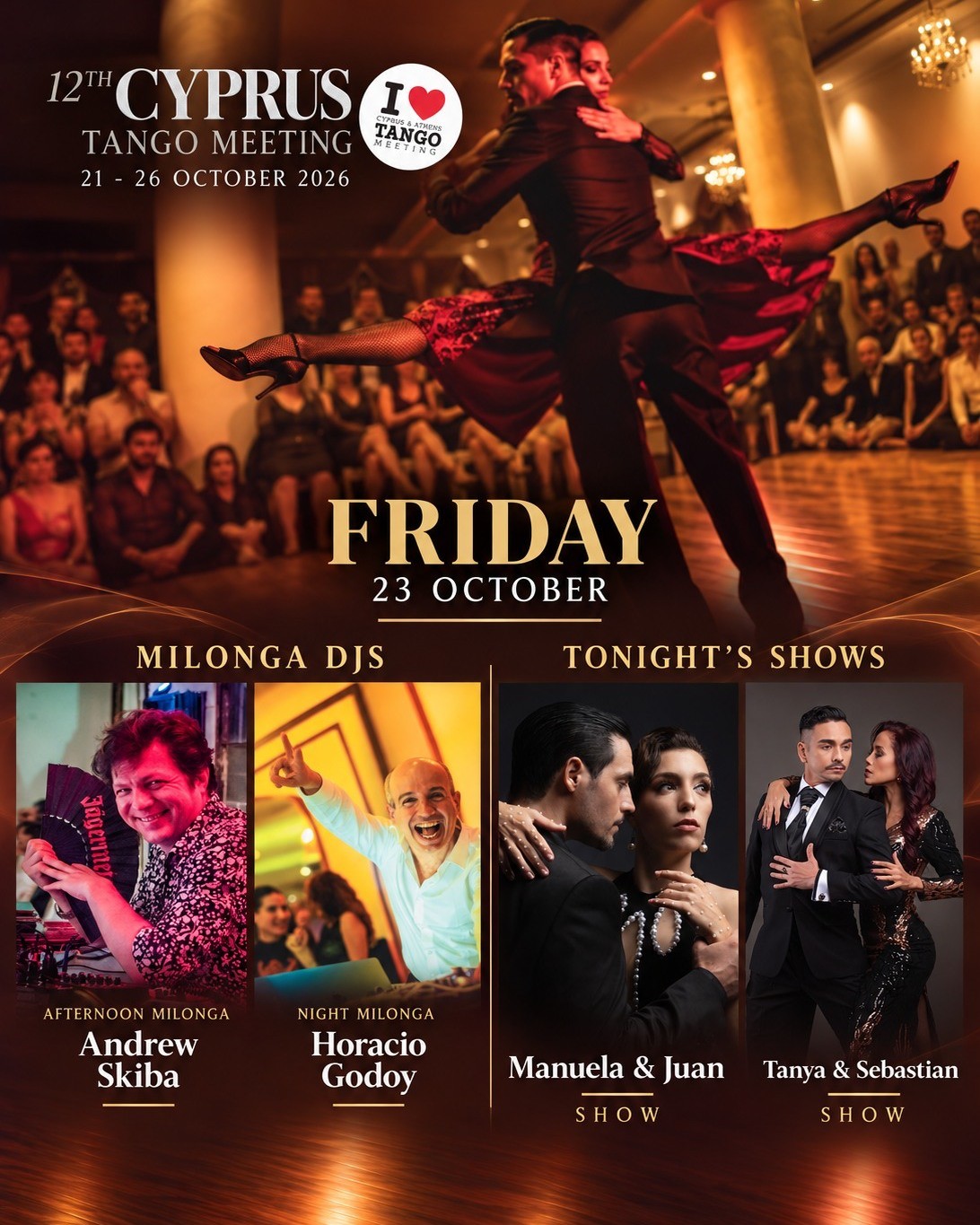 12th Cyprus Tango Meeting — Friday Milongas poster