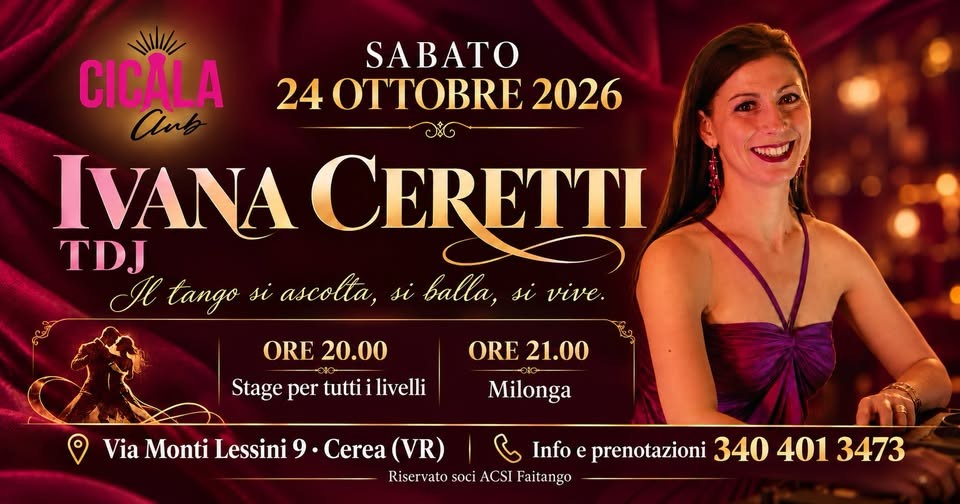 Milonga con Ivana Ceretti al Cicala Tango Club poster