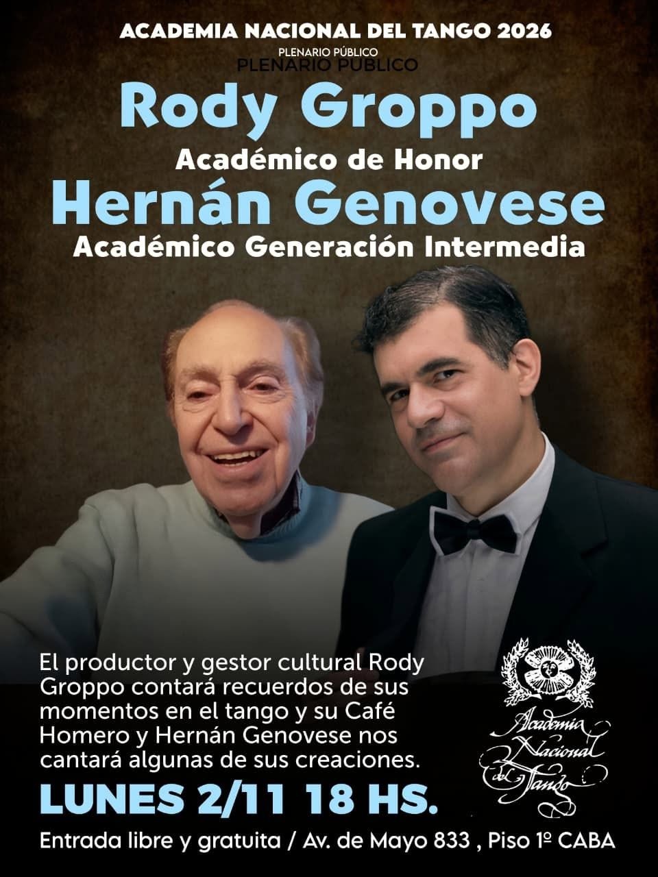 Plenario Público — Rody Groppo y Hernán Genovese poster