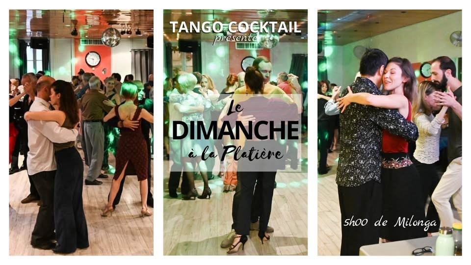 Milonga du dimanche à La Platière — Tango Cocktail poster